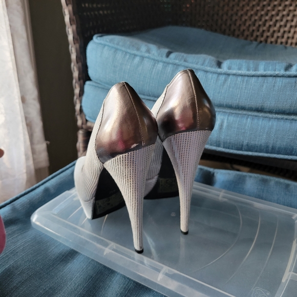 bebe silver patterned 4 inch heels - Picture 3 of 3